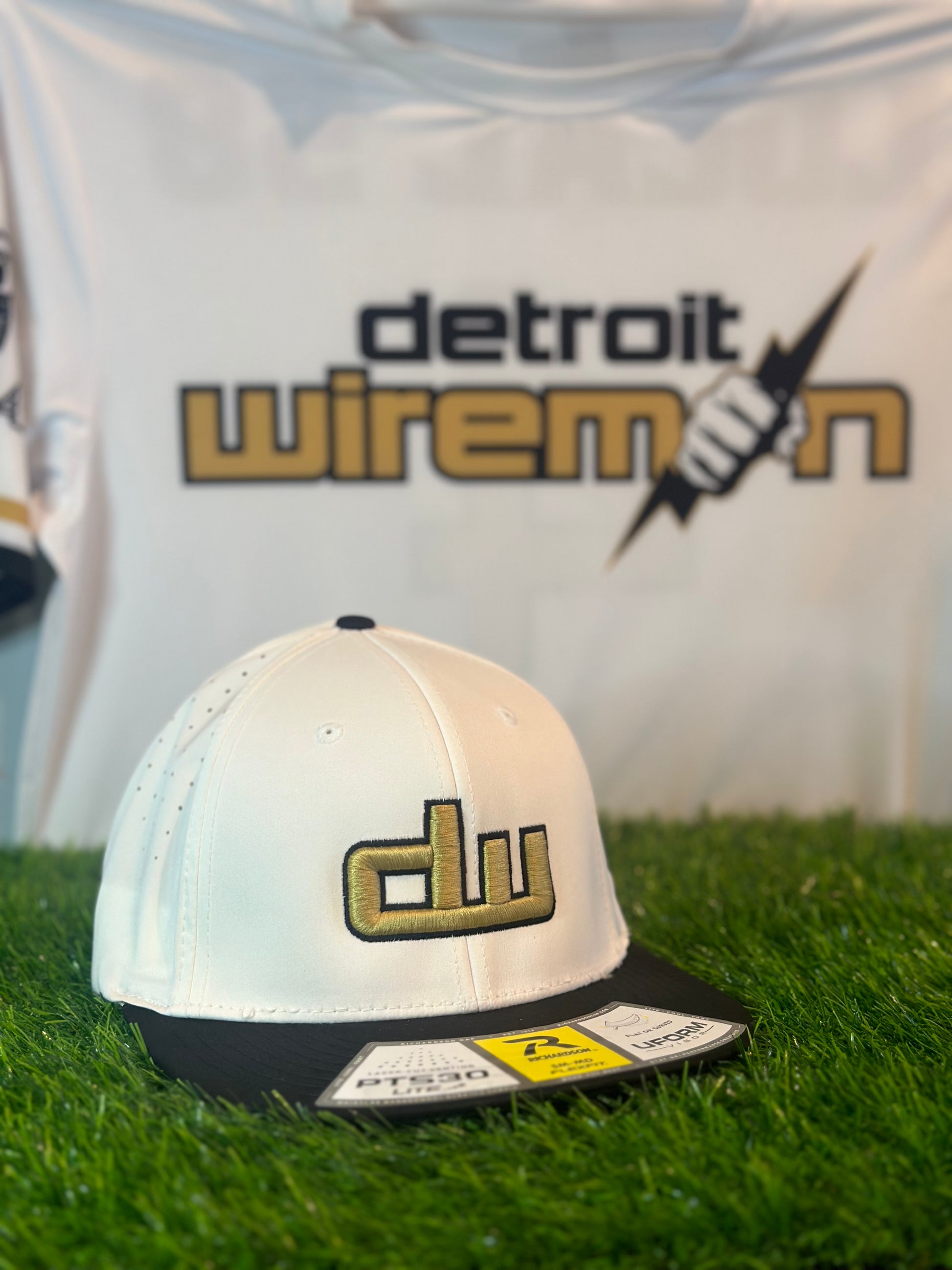 Wiremen DW Team Fitted Hat | White | Richardson PTS 30 – Detroit Wiremen Softball